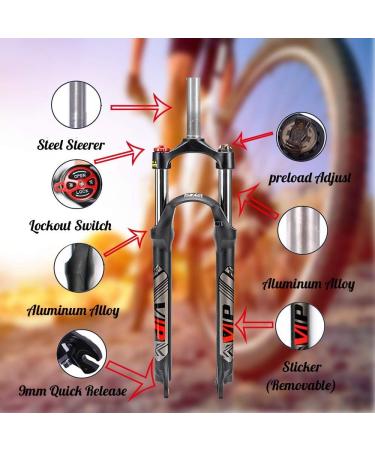 BUCKLOS MTB Suspension Fork | 26/27.5/29 Inches | 28.6mm Straight Tube | Spring Front Fork | QR 9mm | Travel 100mm | Manual Locking | XC Mountain Bike Forks - Buy Online on SooperMarket.com