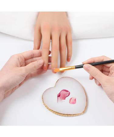 Gjinxi Resin Nail Art Palette Makeup Palettes Nail Mixing Palette Polish Color Mixing Plate Golden Edge Heart Shaped Nail Art Display Holder Display Board Heart Shape Cosmetic Mixing Tools - Buy Online on SooperMarket.com