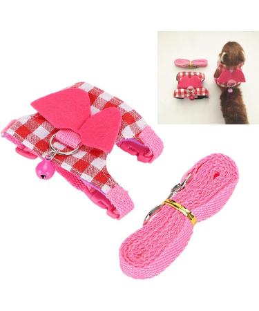 Small Pet Vest Chest Strap Pet Walking Harness and Leash Set Rabbit Squirrel Ferret Hamster Pink Vest Harness(S) - Buy Online on SooperMarket.com