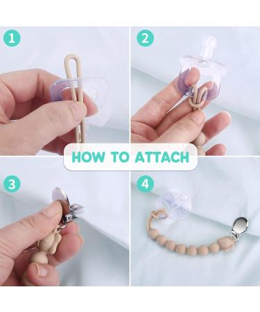 COZYPANDA Silicone Pacifier Clip - BPA Free Teething Beads Design for Baby Boy/Girl - Pack of 3 - Keep Pacifiers, Teethers, and Toys in Place - Buy Online on SooperMarket.com