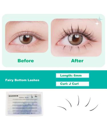 DAODER 6mm Bottom Lashes Extension Kit with Glue & Applicator - 200pcs (Fairy Bottom Lashes) - Buy Online on SooperMarket.com