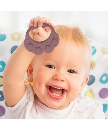 VESONE Dunkelpink Silicone Bite Rings for Babies & Toddlers - Food-Safe Sensory Toys Paw-Shaped Teething Tools - Buy Online on SooperMarket.com