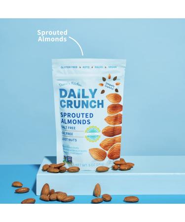 Daily Crunch Sprouted Almonds 5 oz Resealable Bags (Pack of 4) | Keto Friendly, Non-GMO, Vegan, Healthy Snack - Buy Online on SooperMarket.com