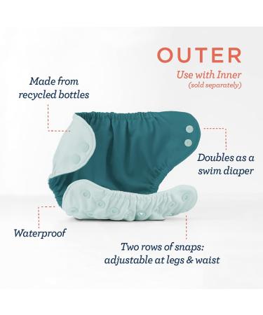 Esembly Cloth Nappy Cover Size 2 Sea Salt - Waterproof & Breathable Swim Nappy - Reusable Leak-Proof Layer - Fits 18-35lbs - Popper Closure - Buy Online on SooperMarket.com