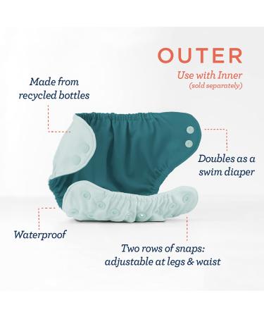 Esembly Cloth Diaper Cover - Waterproof & Breathable Swim Diaper - Leak-Proof Reusable Diaper with Snap Closure, Size 1 (7-17lbs) - Aloe Aloe (1 Count) - Buy Online on SooperMarket.com