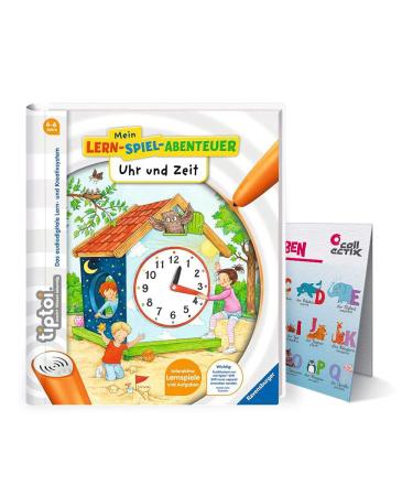 Ravensburger tiptoi book - My learning game adventure | Clock and time + children's ABC letter poster | 4-6 years