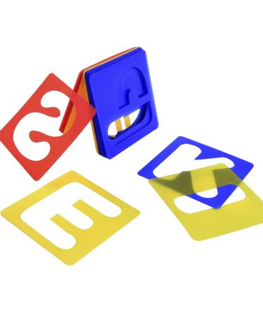 TecUnite 26 Pieces Alphabet Stencils Set Plastic Letter Stencils for Painting Learning, DIY Craft Decoration (4 x 4 Inches)