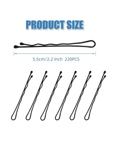 Vlasy 220 Count Black Wave Style Bobby Pins - Invisible Hair Clips Bulk for Women and Girls - Hair Grips for All Hair Types - Buy Online on SooperMarket.com