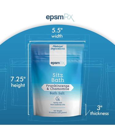 Sitz Bath Salt 15 Oz - Epsom Salt Soak with Frankincense & Chamomile Essential Oils | Relax & Soothe International Shipping - Buy Online on SooperMarket.com
