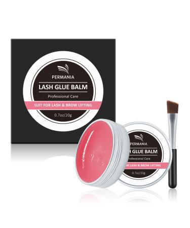PERMANIA Lash Lift Adhesive Lash Lift Glue Balm Eye Lash Glue Strong Lash Perm and Eyebrow Lamination Strawberry Scent Fast Drying Lashes Stick Easily Not Suitable for False Lashes 20g-strawberry