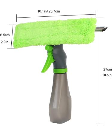 ZABEES 3 In 1 Glass Scraping Wiper Spray Scraper Brush Water Spray Window Cleaner Microfiber Cloth Pad Kit Household Cleaning Tool - Buy Online on SooperMarket.com