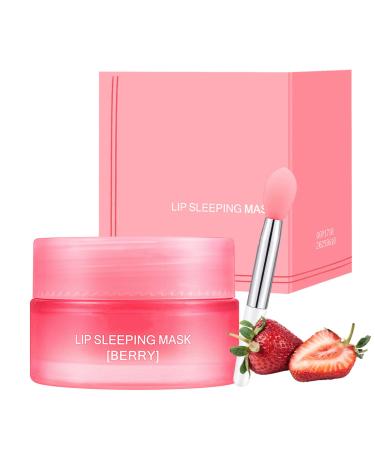 Shefave Lip Sleeping Mask Lip Care Lip Moisturiser Lip Mask Overnight Lip Balms Dark Lips Repairs Dry Chapped Peeling Cracked Lips Long lasting Moisture & Conditioning(Strawberry)