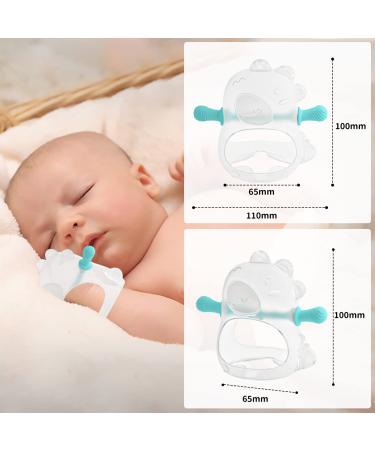 bybeleca Baby Teething Toy: Silicone Hand Teether for Infants 0-12 Months - Anti-Drop Dinosaur Chew Toy (Blue) with Case - Buy Online on SooperMarket.com
