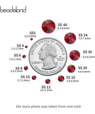Beadsland 1440 Pieces Flat Back Rhinestones - Red SS16 Nail Crystals for DIY Nail Art 3.8-4.0mm - Buy Online on SooperMarket.com