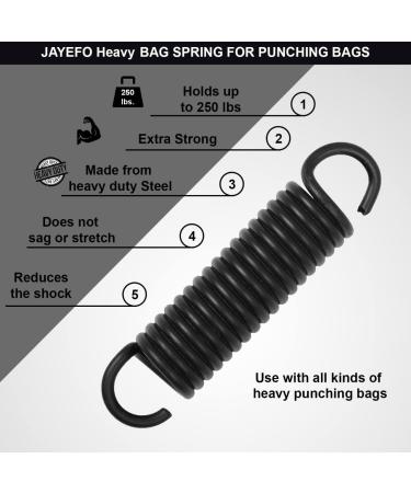 Jayefo Heavy Duty Bag Spring for Hanging Punching Bags - Up to 210 Pounds - Black - Buy Online on SooperMarket.com