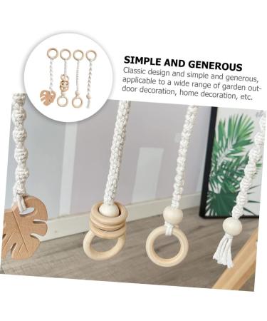Zerodeko 4pcs Wood Hanging Newborn Ornament Set - Room Decor, Gifts, Rattle, Crinkle, Gym Pendants - Buy Online on SooperMarket.com