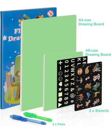 TOHETO Light Drawing Board for Kids A3+A5 - Educational Painting Writing Pad with Magic Pens for Toddlers - Perfect Christmas & Birthday Gift for Girls and Boys - Buy Online on SooperMarket.com