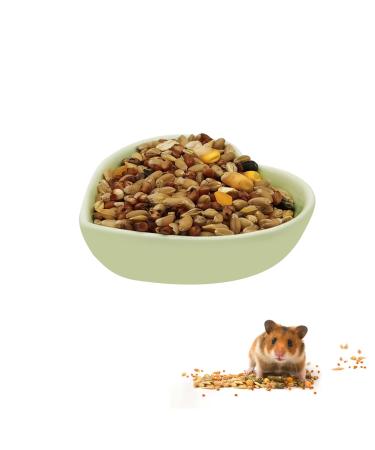 LuckyOpt Hamster Bowl Ceramic Heart-shaped Pet Bowl Hamster Food Bowl Washable Small Animal Bowl Hamster Water Bowl for Hamster Guinea Pig Gerbil Hedgehog Chinchilla Parrot Green