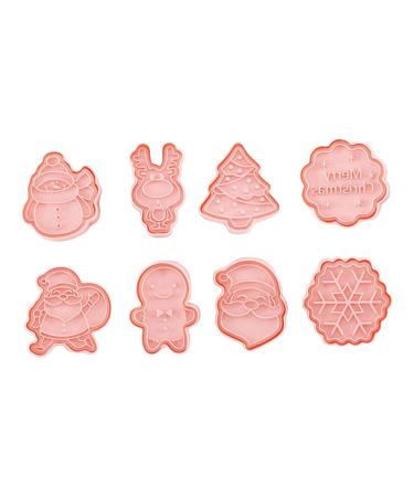 ABOOFAN 8pcs Christmas Cartoon Pie Chocolate Fudge Christmas Cookie Stamper Lovely Cookie Mold 3D Candy Tool