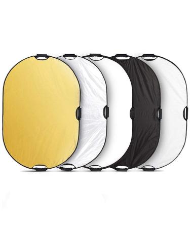 Selens 5-in-1 Oval Reflector with Handle for Photography Photo Studio Lighting & Outdoor Lighting (24 x 36 Inch)