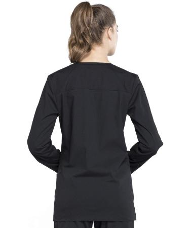 Women's Workwear Professional Snap Front Scrub Jacket - Soft Stretch Material - Medium, Black - WW340 - Buy Online on SooperMarket.com