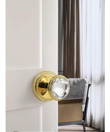 SORWDUERM Crystal Door Knobs - 2 Pack Dummy Interior Glass Knobs in Gold/Polished Brass for Elegant Home Decor - Buy Online on SooperMarket.com