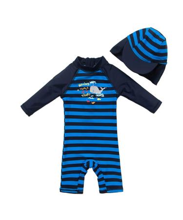 upandfast Baby Boy Swimwear Infant One Piece Zip Swimsuit UPF 50+ Sun Protection Toddler Bathing Suit with Sun Hat 2-3 Years Navy