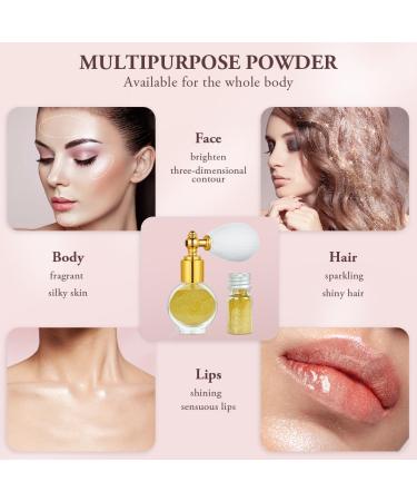 AOOWU Glitter Powder Spray Shiny Body Glitter Spray for Women Highlighter Loose Powder Spray Shimmer Sparkle Pearl Powder Makeup Spray for Body Hair Face and Clothing Colorful Gold - Buy Online on SooperMarket.com