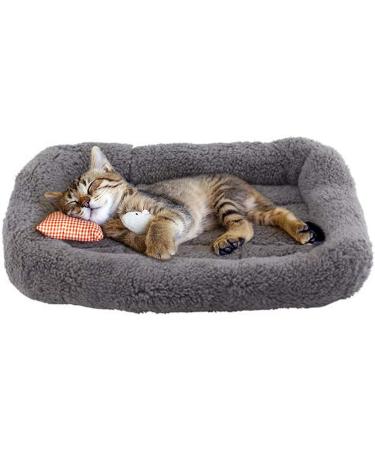 Soft Plush Cat Bed Mat with Pillow - Self-Warming and Anti-Skid Bottom - Ideal for Small Dogs and Cats - Buy Online on SooperMarket.com