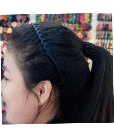 1PC Unisex Wavy Headband Black Hair Band Spring Wavy Metal Hair Band with Long Teeth Hairhoop Sports Headband Headwear Accessories Black 1pc - Buy Online on SooperMarket.com