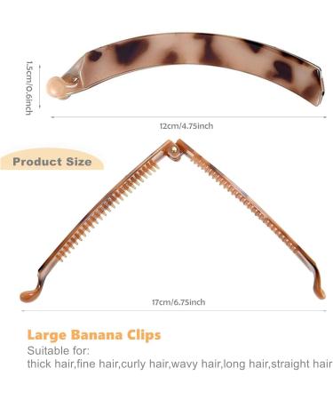 3 Pcs Banana Hair Clip Set for Women - Wave Hair Accessory in Black, Brown, Cream Amber - Buy Online on SooperMarket.com