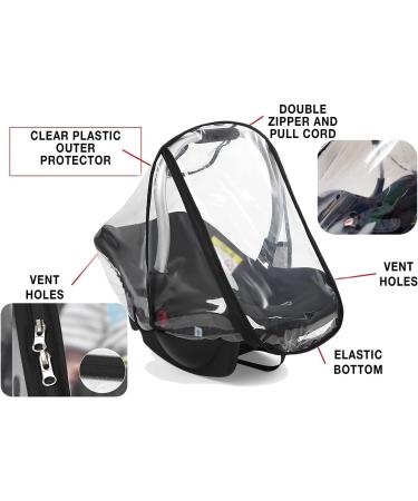 Cysocool Universal Baby Car Seat Rain Cover - Waterproof Weather Shield with Zipper Access for Maxi-Cosi Car Seats - Buy Online on SooperMarket.com