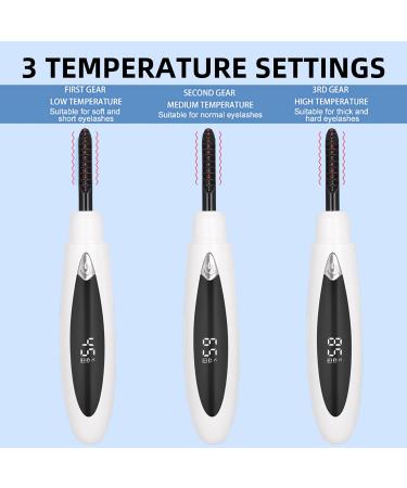 TBeautfave Heated Eyelash Curler Electric Eyelash Curler 10s Quick Heat Eyelash Curlers Double Heating Wires Wand-Shaped Tip 3 Temperature Settings Curled Lasting for Eye Beauty Makeup - Buy Online on SooperMarket.com