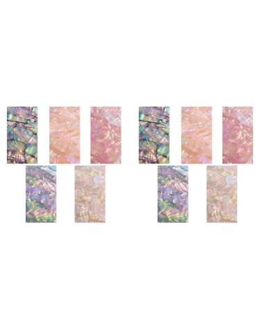 Melitt 10 Sheet Nail Art Sticker Adhesive Broken Gradient Shell Abalone Flakes 3D Nails Tips Manicure Gel Polish