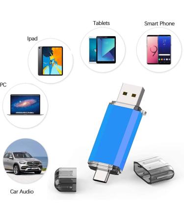 64GB USB C Flash Drive Alihelan 2 in 1 OTG Dual Type C Thumb Drive | USB 3.0 Pen Drive Memory Stick - Blue 64GB - Buy Online on SooperMarket.com
