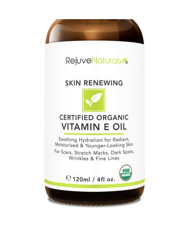 Organic Vitamin E Oil - 100% Natural, 4oz | Reduce Scars, Stretch Marks & Wrinkles | Hydrating Face & Body Moisturizer - Buy Online on SooperMarket.com