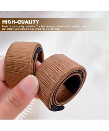 2Pcs Hair Bun Maker Set - French Twist Bun Shaper Accessories for Women & Girls - Lightweight & Portable - Red Brown - Buy Online on SooperMarket.com