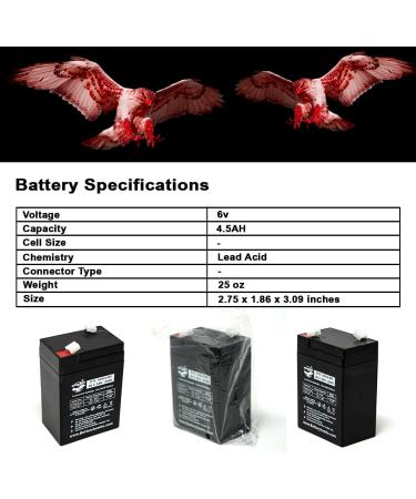 Buy ELB-0604 6V 4.5AH SLA Batteries - 5 Pack for Exit Sign Emergency Lights | International Shipping Available - Buy Online on SooperMarket.com