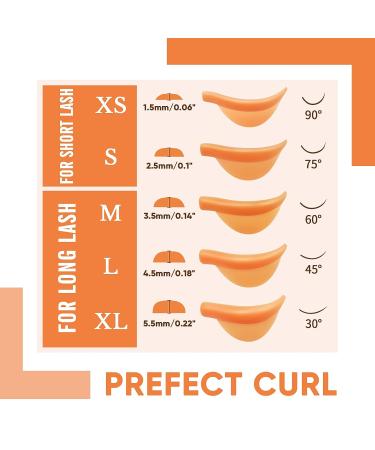 PERMANIA Silicone Curler Pad 10Pcs/5 sizes for Lash Perm Kit - Reusable Soft C & D Curls Eyelash Lifting Rod - Orange Lash Lift Pads - Buy Online on SooperMarket.com