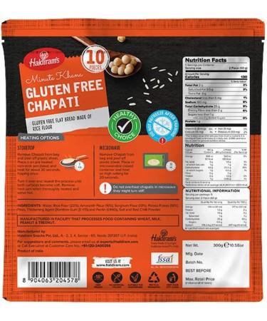 Haldiram's Gluten Free Chapati | 300G | Wheat Chapati | 100% Fresh | Indian Origin (Pack of 2) - Buy Online on SooperMarket.com