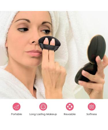 AMMON 6 Pcs Black Triangle Soft Makeup Powder Puff Set - Velour Makeup Sponge Puff for Loose Mineral Powder & Body Contouring - Buy Online on SooperMarket.com