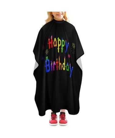 Happy Birthday Barber Cape Professional Hair Cutting Cape Cute Haircut Apron for Boys Girls