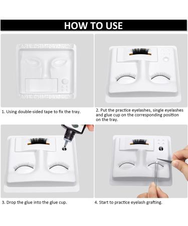 Premium Eyelash Extension Kit - 3 in 1 Practice Tray & 5 Pairs Training Lashes for Beginners - Includes 100pcs Classic Individual Lashes & Glue Cups - Buy Online on SooperMarket.com
