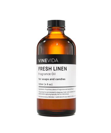 VINEVIDA  4oz  Fresh Linen Fragrance Oil for Soap Making Scents for Candle Making  Soy Candles  Fabric Freshener Room Sprays  Laundry Dryer Balls  Home Scents Oil Diffusers  Bath Bombs 4 Fl Oz (Pack of 1)