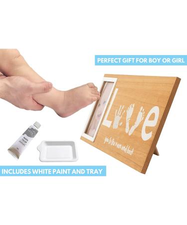 Baby Handprint & Footprint Photo Frame Kit | Includes White Paint Tray | Newborn Keepsake | 17 x 7 Inches - Buy Online on SooperMarket.com