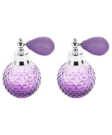 FYOBOT 2X 110ML Vintage Crystal Perfume Bottle White Short Atomizer Refillable Glass