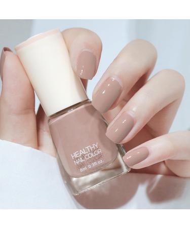 Nude Nail Polish Nail Varnish Quick Dry Long Lasting Neutral Breathable French Nail Polish Oil Based Formula Non-toxic Natural Nude Nail Varnish for Women DIY Nail Art Manicure at Home