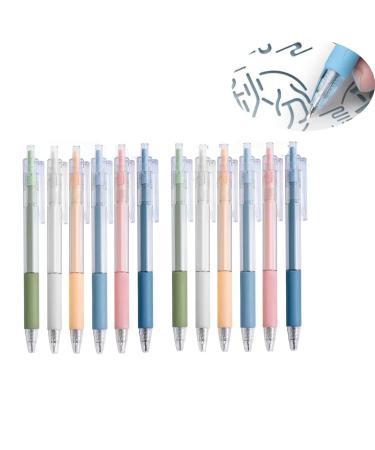 12 PCS Cartoon Pattern Student Utility Knife Pen, Craft Cutting Tool Paper Pen Cutter Knife, Creative Retractable Carving Pen Knife for Office and Home (A)