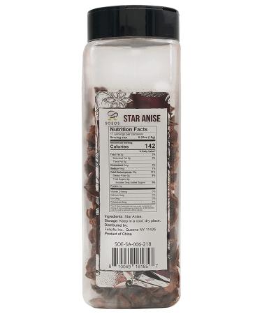 Soeos Star Anise Seeds 6oz (170g) - Non-GMO Verified, Great for Baking and Tea | Chinese Star Anise Pods for Cooking and Tea, Dried Anise Star Spice - Star Anise Bulk - Buy Online on SooperMarket.com