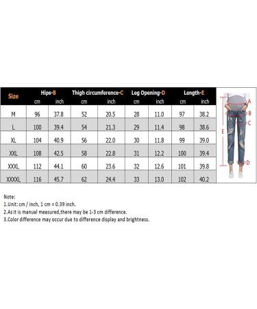 Xiedeai Maternity Jeans for Women - High Waist Over Bump Trouser, Casual Ripped Denim Pants XXL Blue - Buy Online on SooperMarket.com